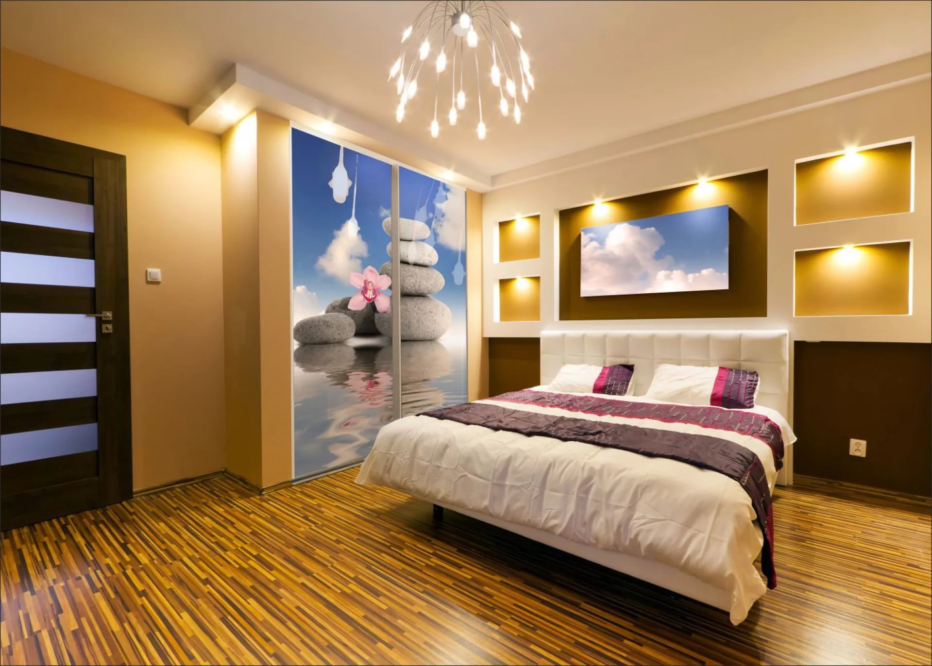 drywall niša guļamistabas foto dekorā