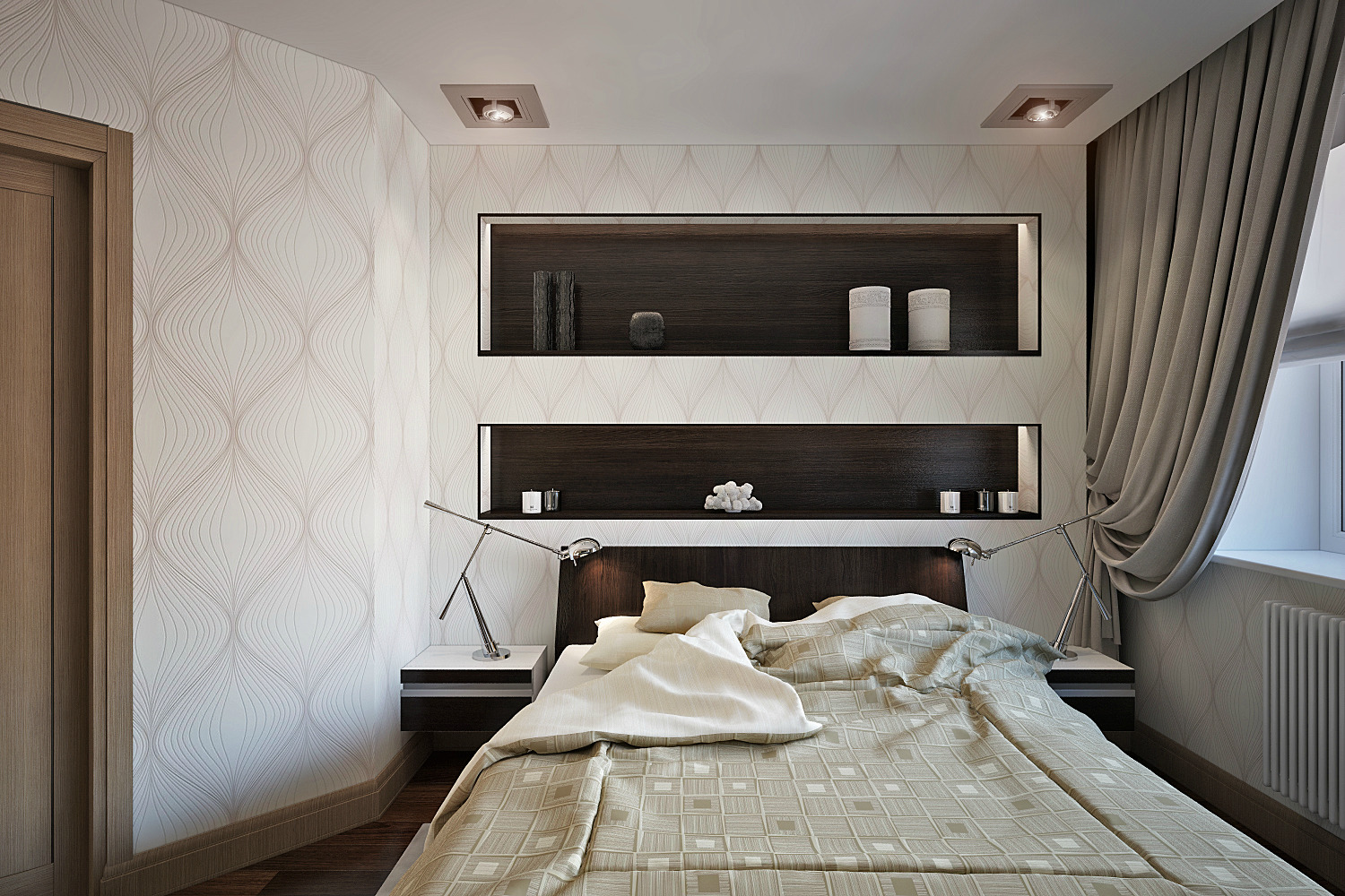 Alçıpan niş yatak odası fotoğraf tasarım
