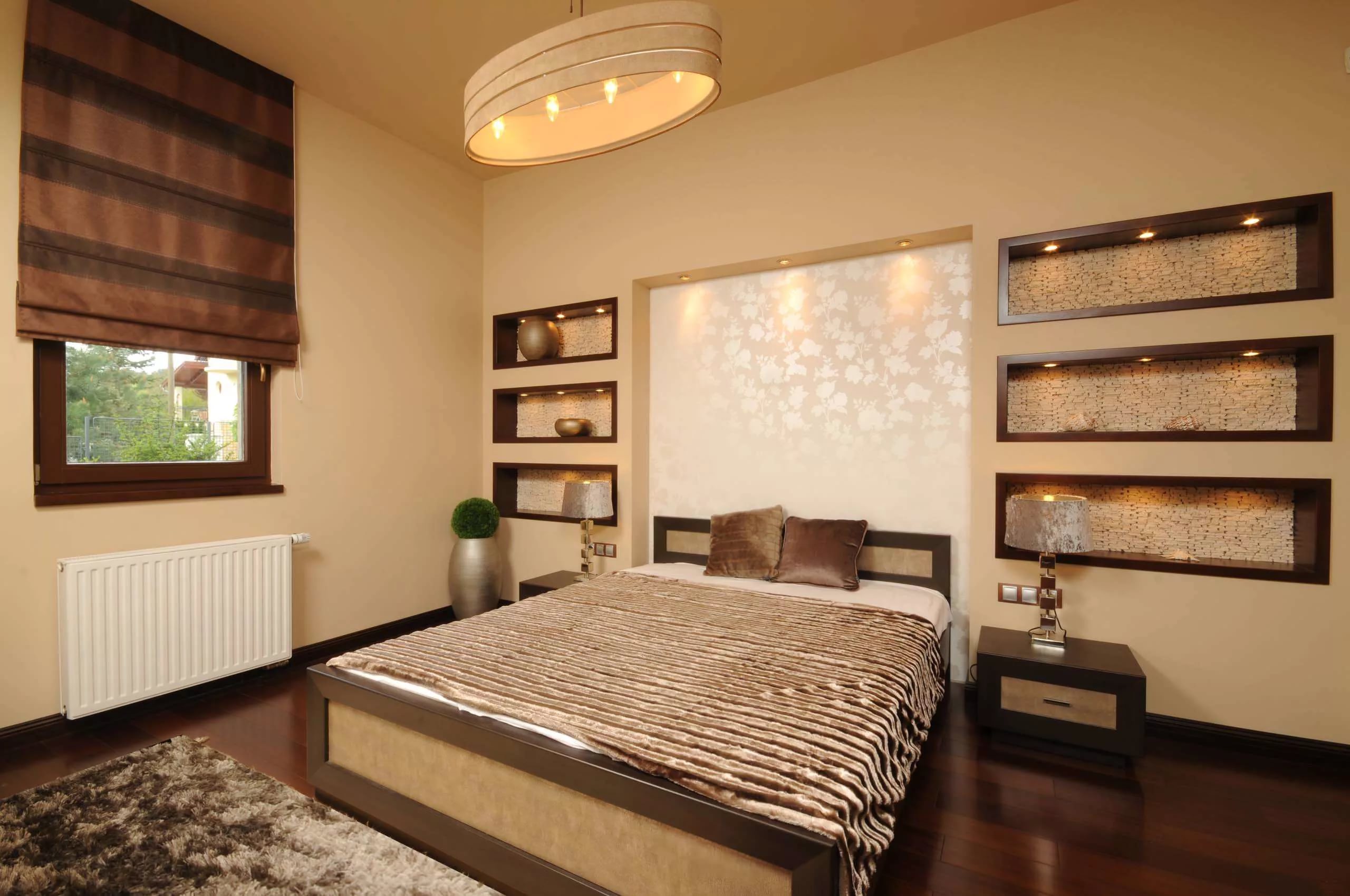 Alçıpan niş yatak odası tasarım fotoğraf