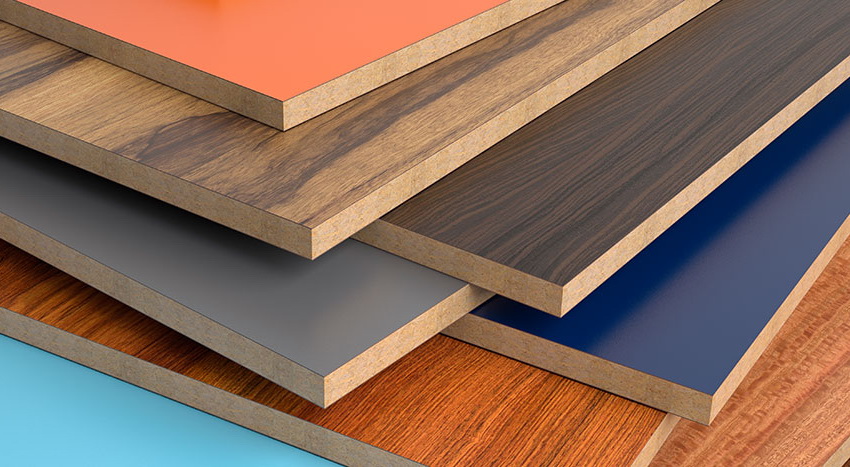 Range of laminated particleboard for finishing work