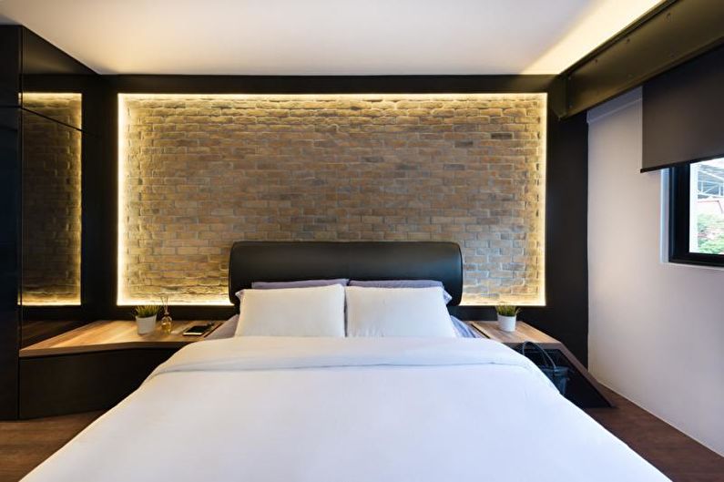 LED lights in a contemporary style bedroom