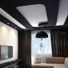plafond en plaques de plâtre pour le salon
