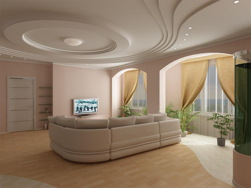 oturma odası dekor fikirleri için alçı tavan