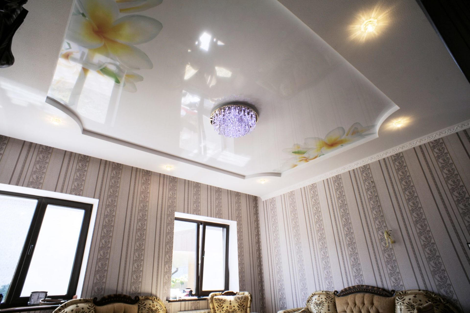 plafond de gypse pour des idées de décoration de salon