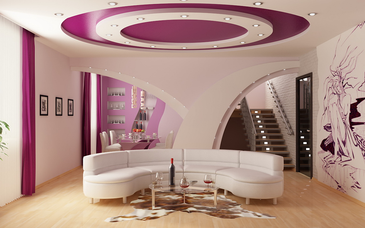 oturma odası tasarım fikirleri için alçıpan tavan