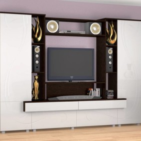 tường cho TV trong ý tưởng nội thất phòng khách