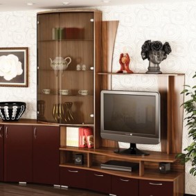tường cho TV trong thiết kế hình ảnh phòng khách