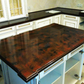table made of artificial stone in the kitchen ideas options