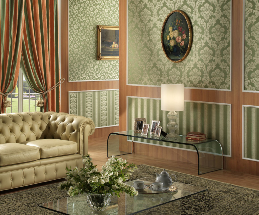 textile wallpaper in the living room ideas