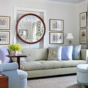 mirrors in the interior of the living room