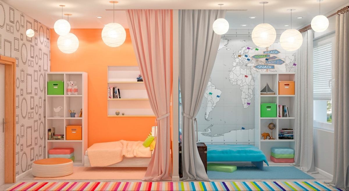 غرفة الأطفال للأطفال من جنسين مختلفين