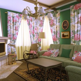 Dzīvojamās istabas izmēri no 4 līdz 4 Provansas stilā