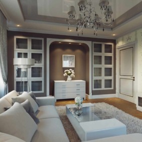 Built-in wardrobes in the square living room