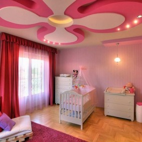 Çocuk odasının iki seviyeli tavanı