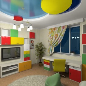 تصميم غرفة للأطفال مع أثاث وحدات
