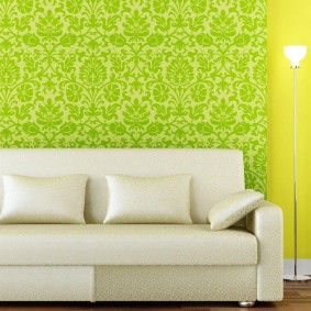 Green non-woven wallpaper