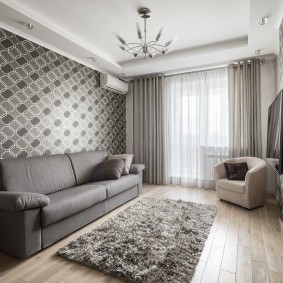 Gray shades in the design of the living room