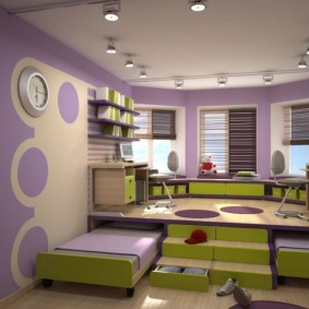 لون أرجواني في تصميم غرفة الأطفال
