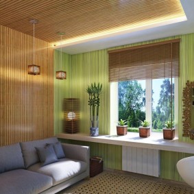 Décoration murale et plafond en bambou