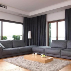 Gray corner sofa