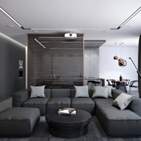 Hall interior in gray shades