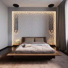 Modern tarzda küçük yatak odası
