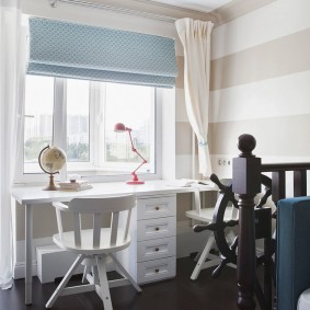 White curtains in a marine style room