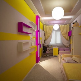 Bir okul çocuğu için parlak iç odası