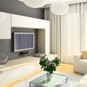 White furniture with glossy facades