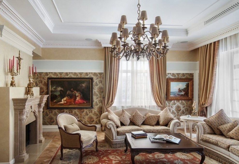 Klasiskā stūra dzīvojamā istaba