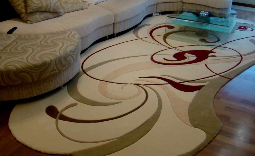 Selection of carpet in the living room for upholstered furniture