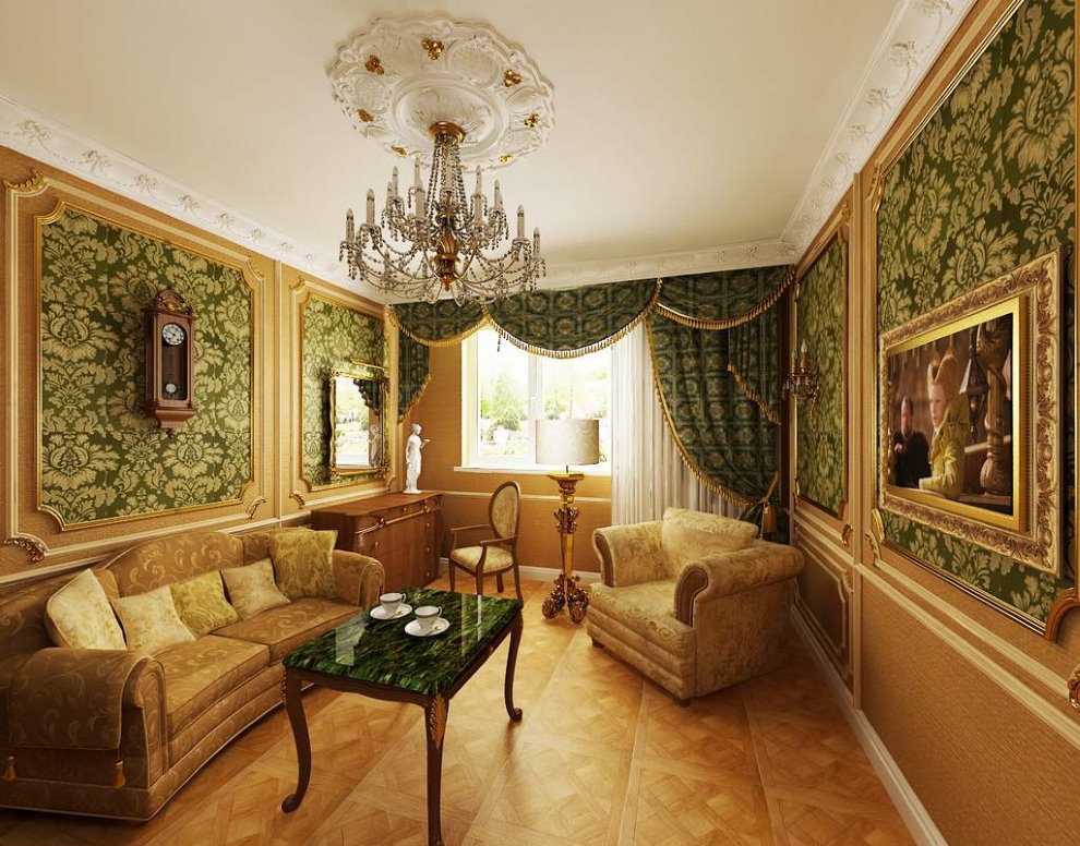 Petite chambre baroque dans un appartement de deux pièces