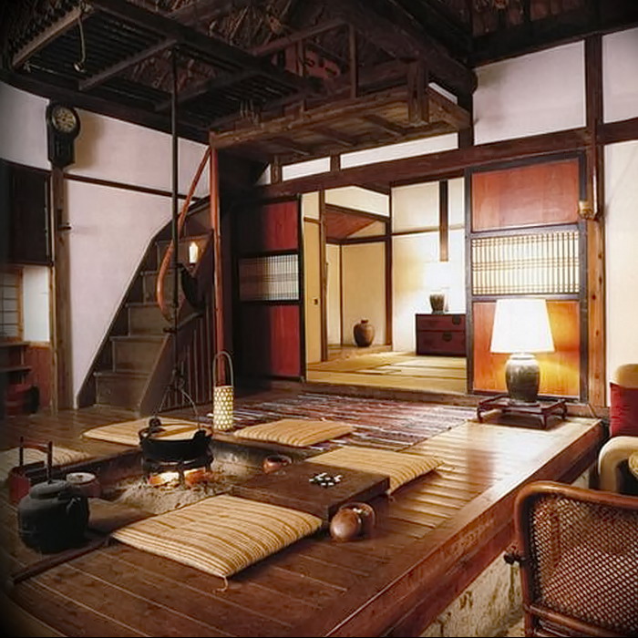 Bir Japon evde küçük bir oturma odası