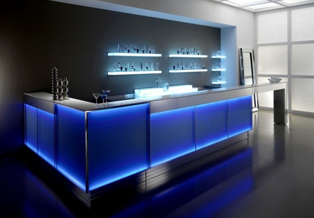 Backlit glass bar