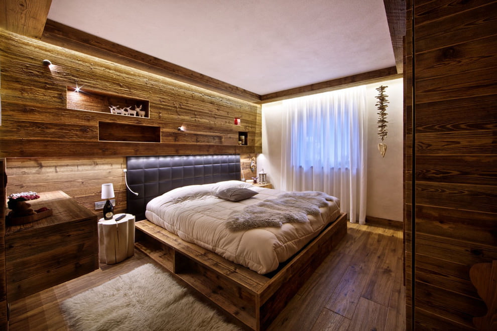 ahşap yatak odası tasarımı