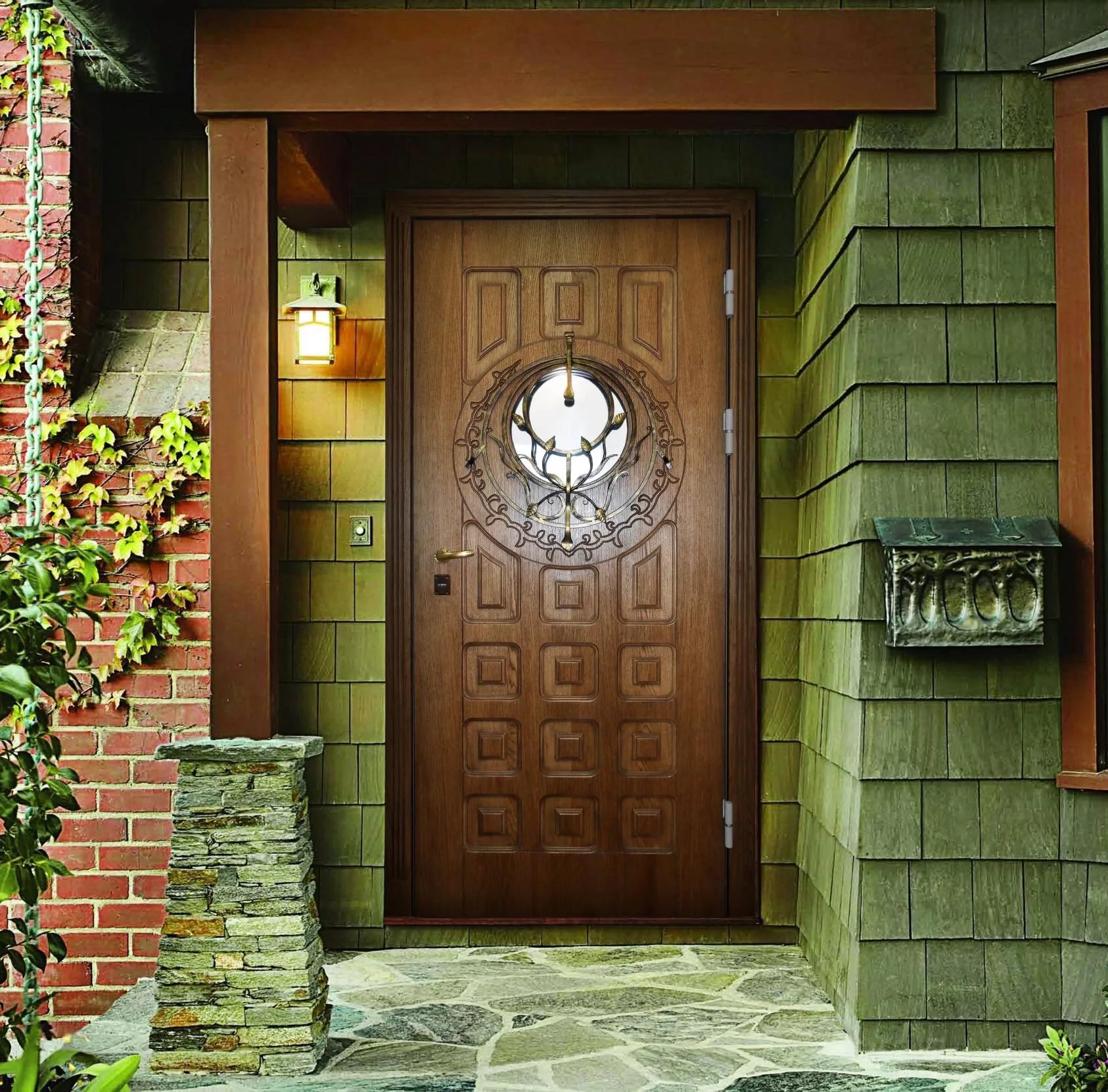 design de ușă de intrare din lemn
