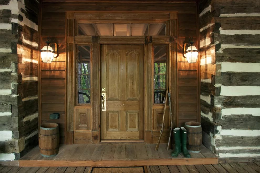أفكار تصميم باب مدخل خشبي