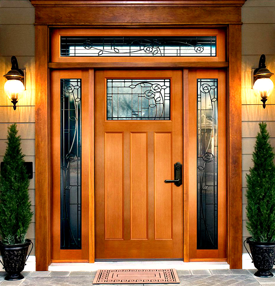 beech wooden entrance door