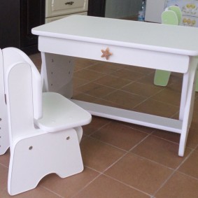tables pour enfants avec un design de chaise