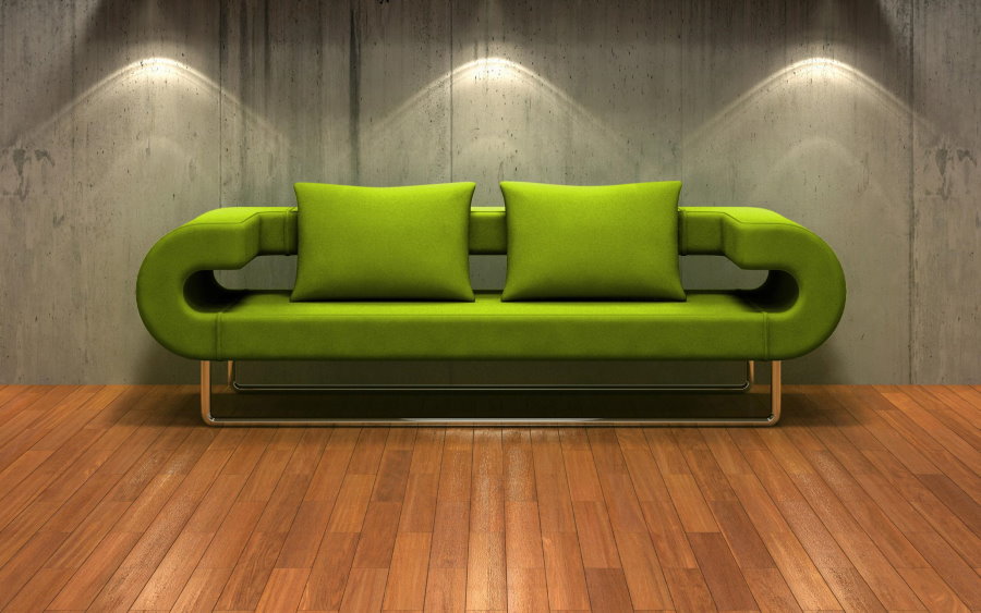 أريكة حديثة خضراء ذات تقنية عالية