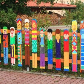 Decorative fence with funny pictures