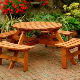 Natural wood garden furniture