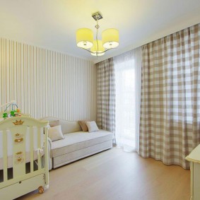 Striped curtains made of translucent fabric