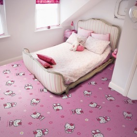 السجاد الفتيات اللون الوردي غرفة نوم