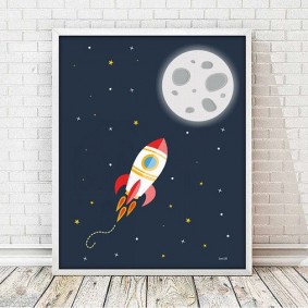 Uzay temalı çocuk posteri