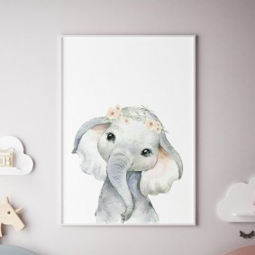 Hafif bir poster sevimli fil