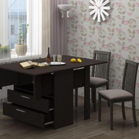 Cabinet table with convenient drawers