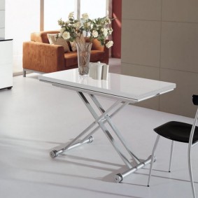 Folding table with chrome legs