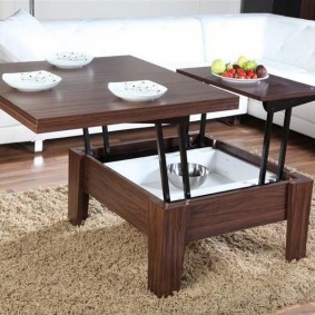 Extendable coffee table tops