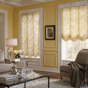 French curtains made of white fabric